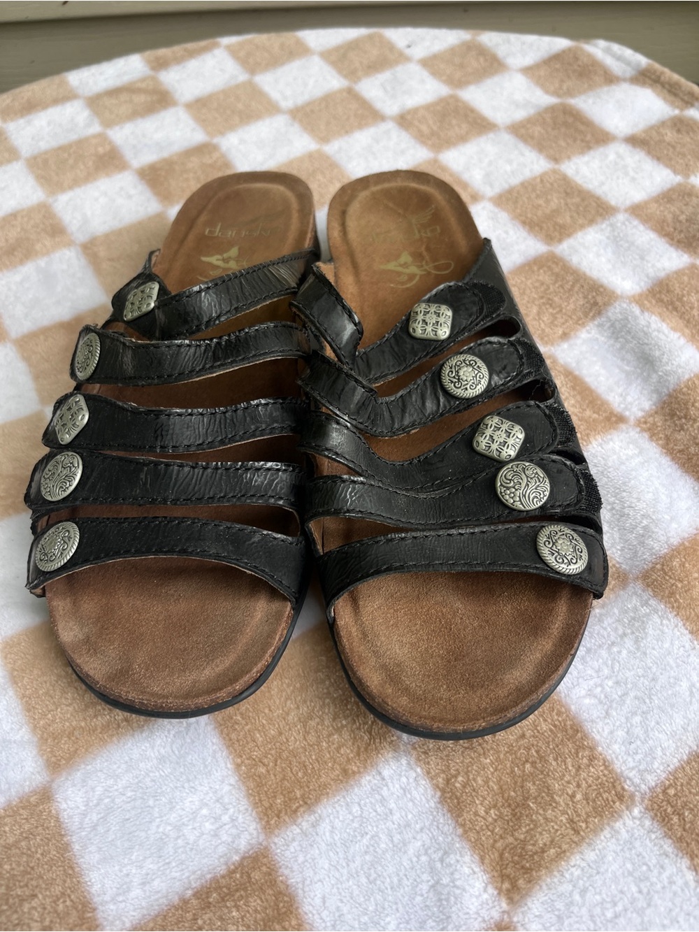 Dansko Janie Slide Sandals Black Size 38